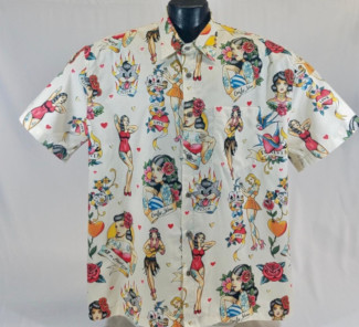 Vintage Pinup Tattoos Hawaiian shirt